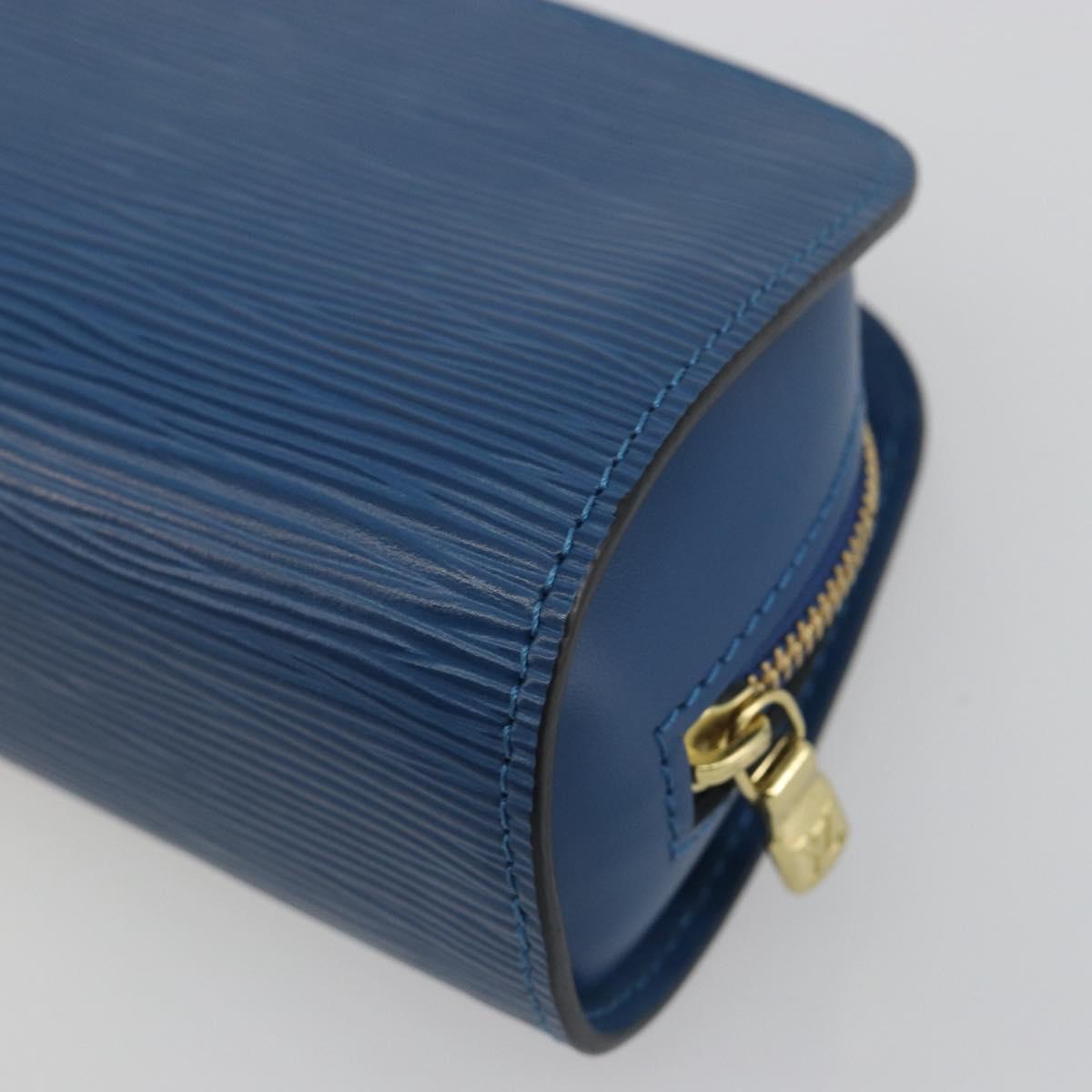 LOUIS VUITTON Epi Dauphine PM Pouch Blue M48445 LV Auth 197540