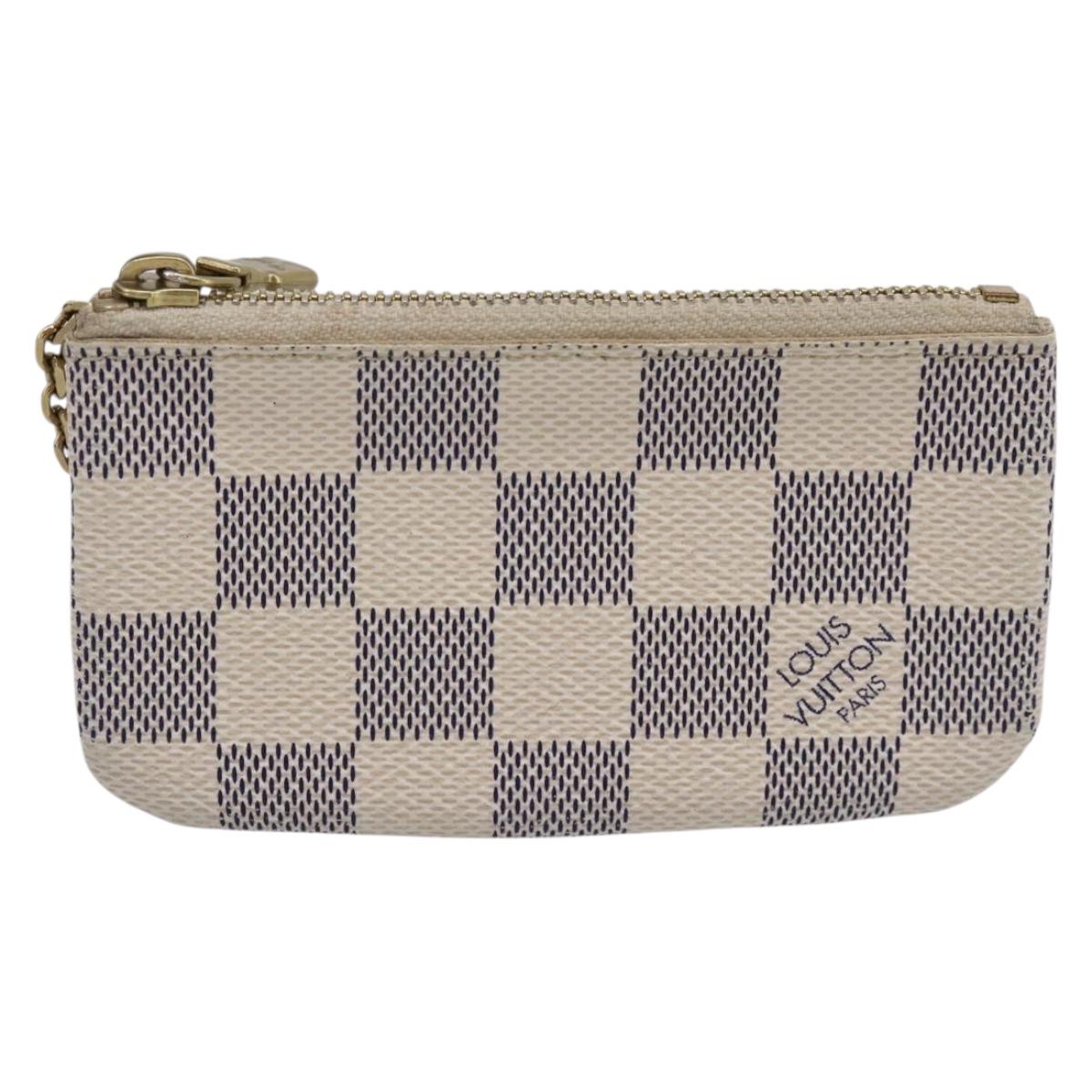 LOUIS VUITTON Damier Azur Pochette Cles Coin Purse N62659 LV Auth 197547A