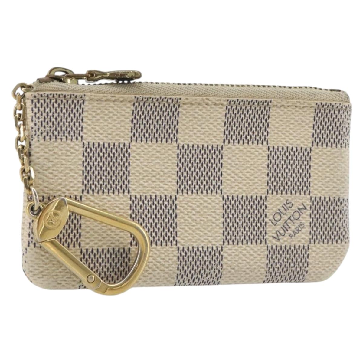 LOUIS VUITTON Damier Azur Pochette Cles Coin Purse N62659 LV Auth 197548