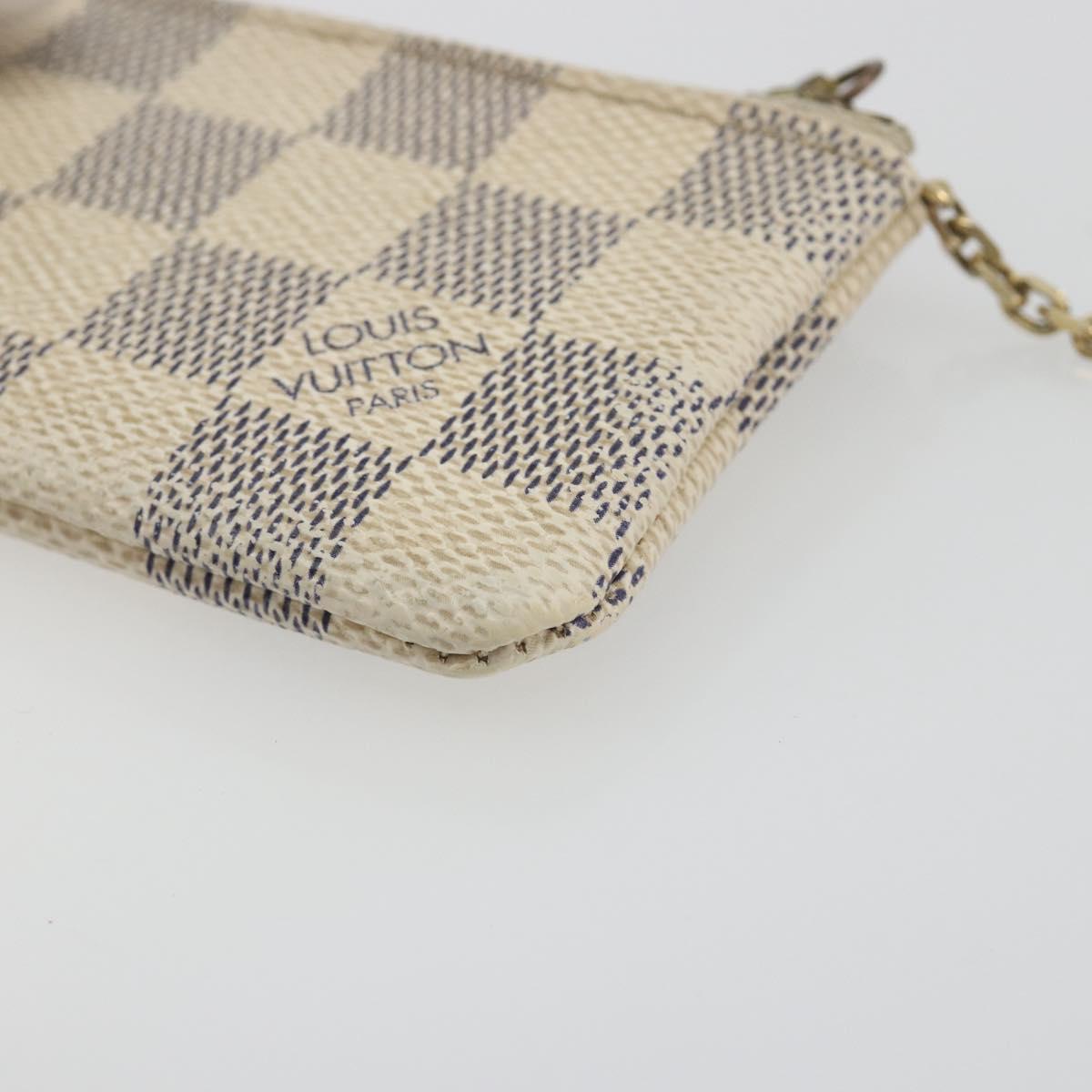 LOUIS VUITTON Damier Azur Pochette Cles Coin Purse N62659 LV Auth 197548