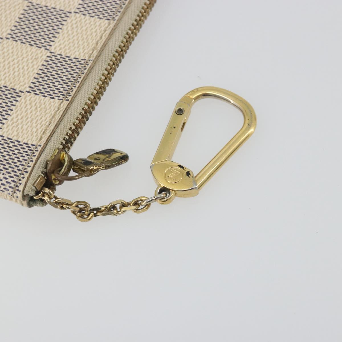 LOUIS VUITTON Damier Azur Pochette Cles Coin Purse N62659 LV Auth 197548
