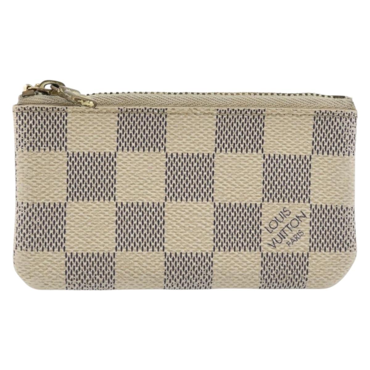 LOUIS VUITTON Damier Azur Pochette Cles Coin Purse N62659 LV Auth 197548