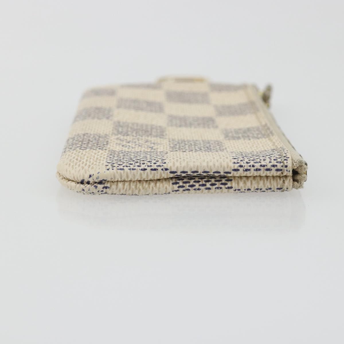 LOUIS VUITTON Damier Azur Pochette Cles Coin Purse N62659 LV Auth 197548