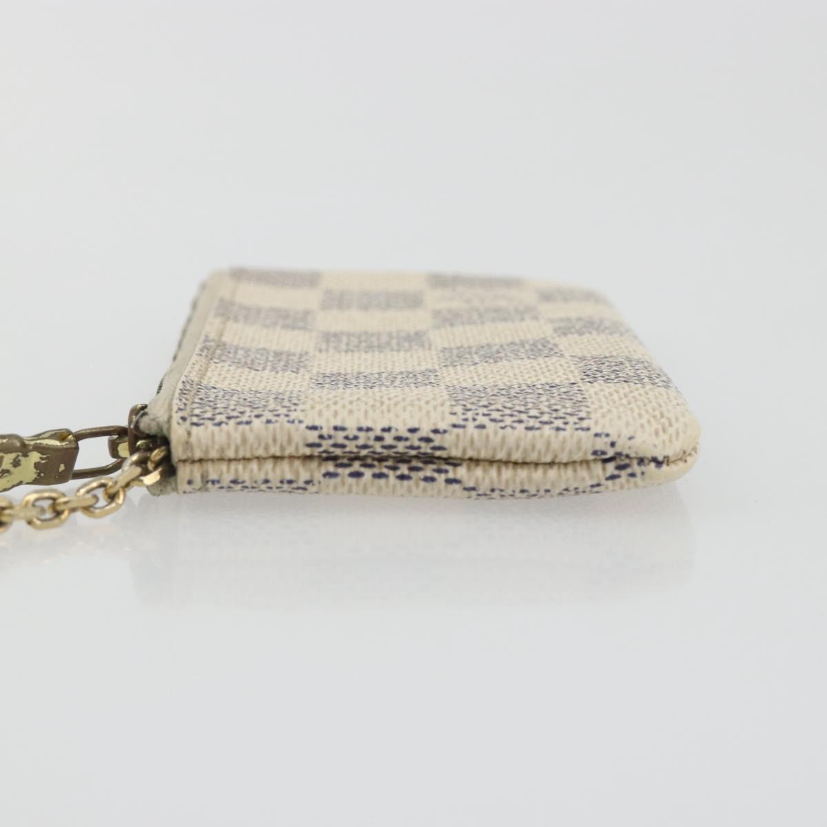 LOUIS VUITTON Damier Azur Pochette Cles Coin Purse N62659 LV Auth 197548