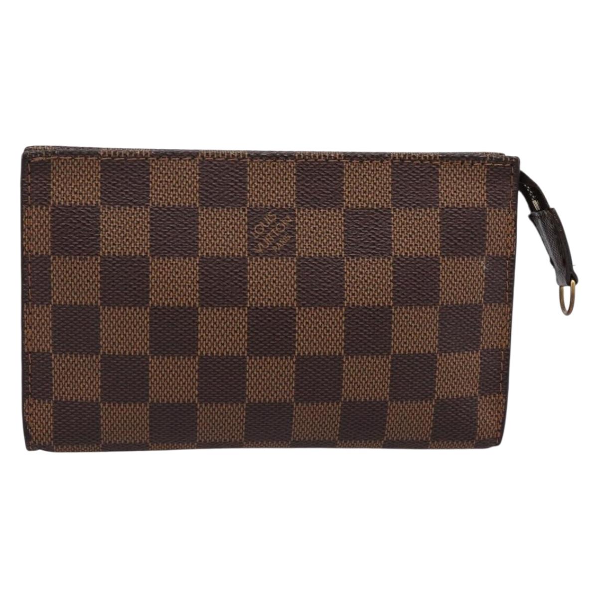 LOUIS VUITTON Damier Ebene Marais Pouch LV Auth 197549