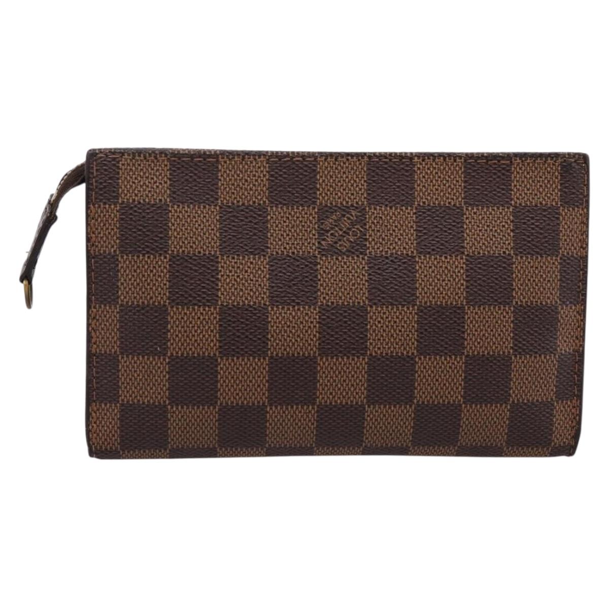 LOUIS VUITTON Damier Ebene Marais Pouch LV Auth 197549