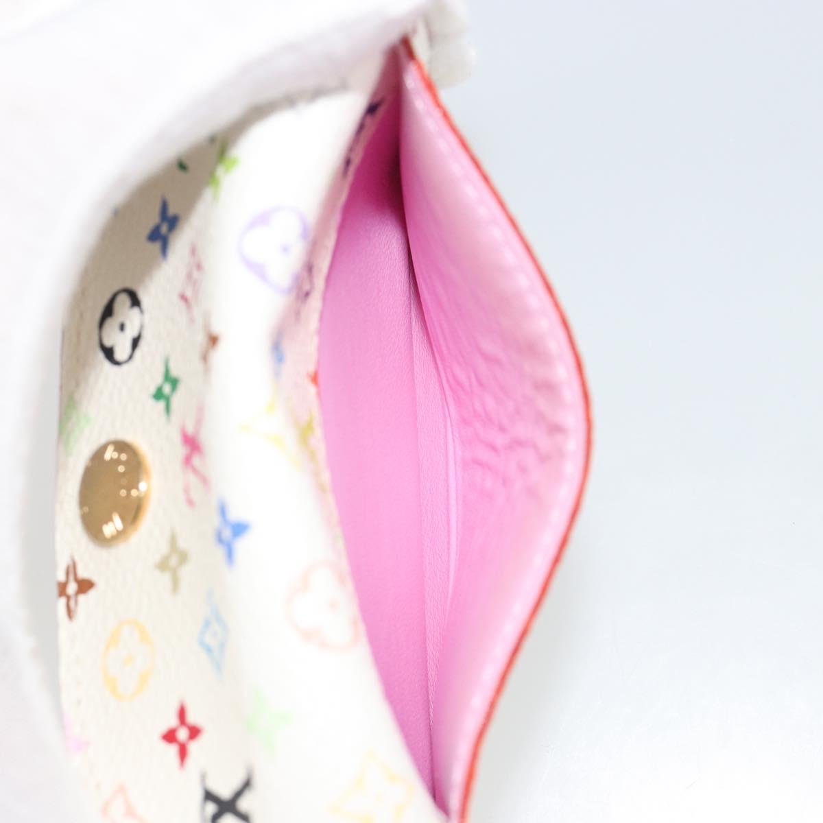 LOUIS VUITTON Monogram Multicolor Anvelop Cult De Vuitto Card Case White M66557 LV Auth 197551V