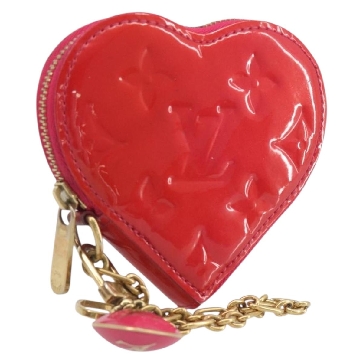 LOUIS VUITTON Monogram Vernis Porte Monnaie Coeur Rose Pop M93657 LV Auth 197555
