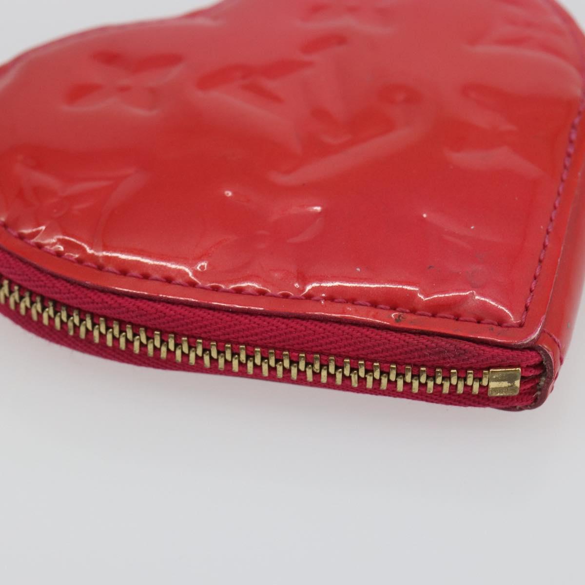 LOUIS VUITTON Monogram Vernis Porte Monnaie Coeur Rose Pop M93657 LV Auth 197555