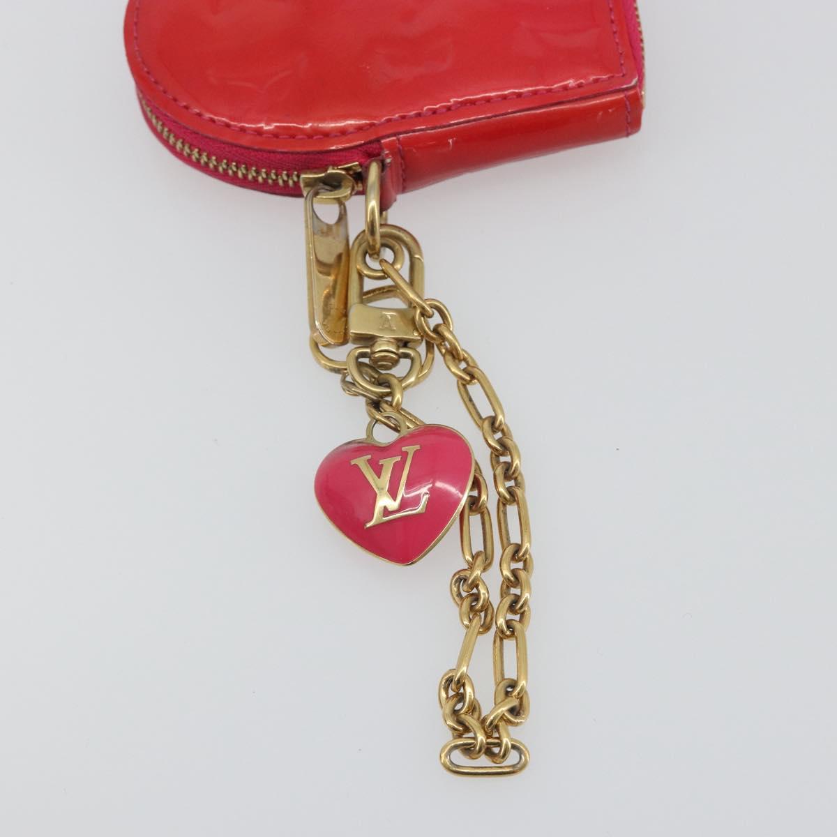 LOUIS VUITTON Monogram Vernis Porte Monnaie Coeur Rose Pop M93657 LV Auth 197555