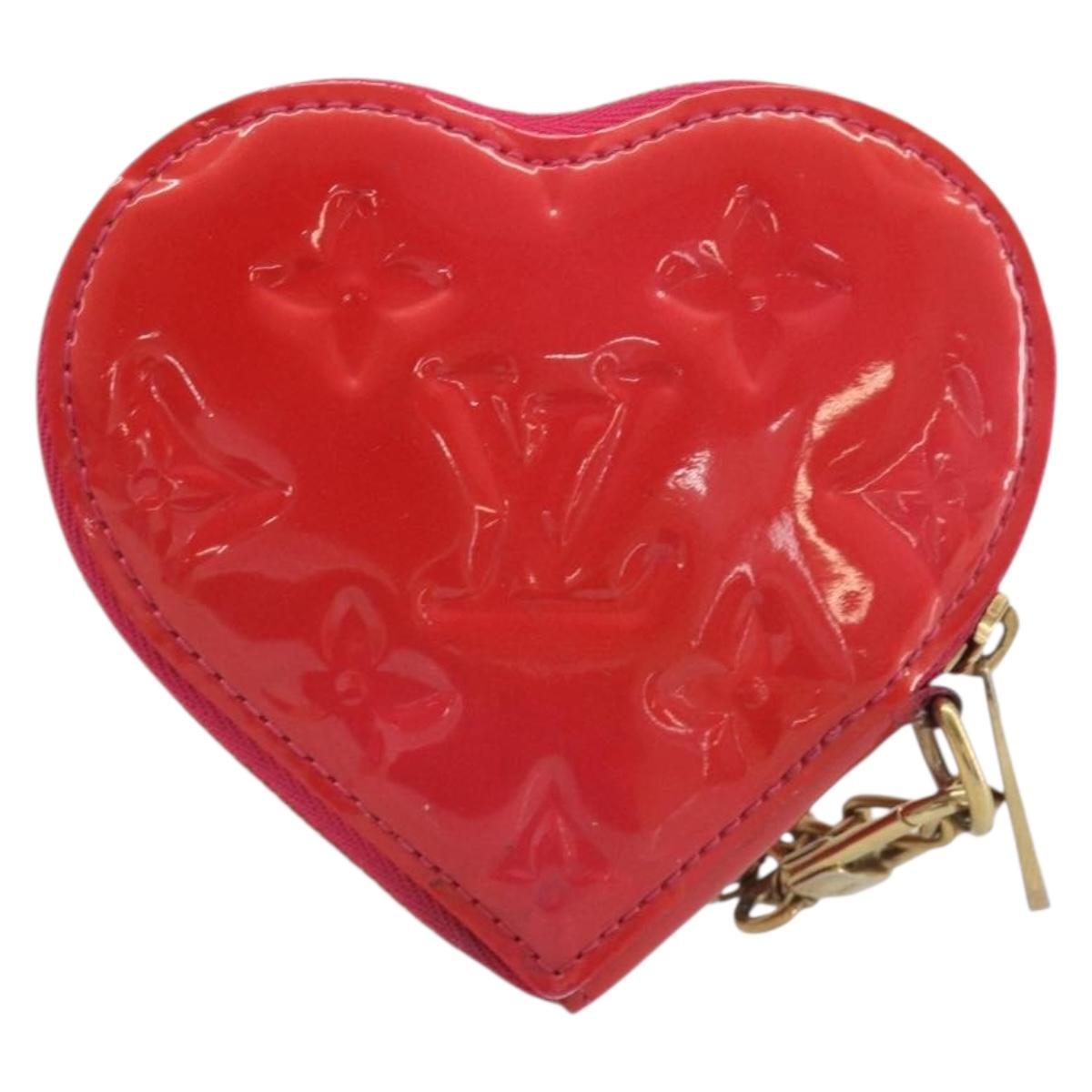 LOUIS VUITTON Monogram Vernis Porte Monnaie Coeur Rose Pop M93657 LV Auth 197555