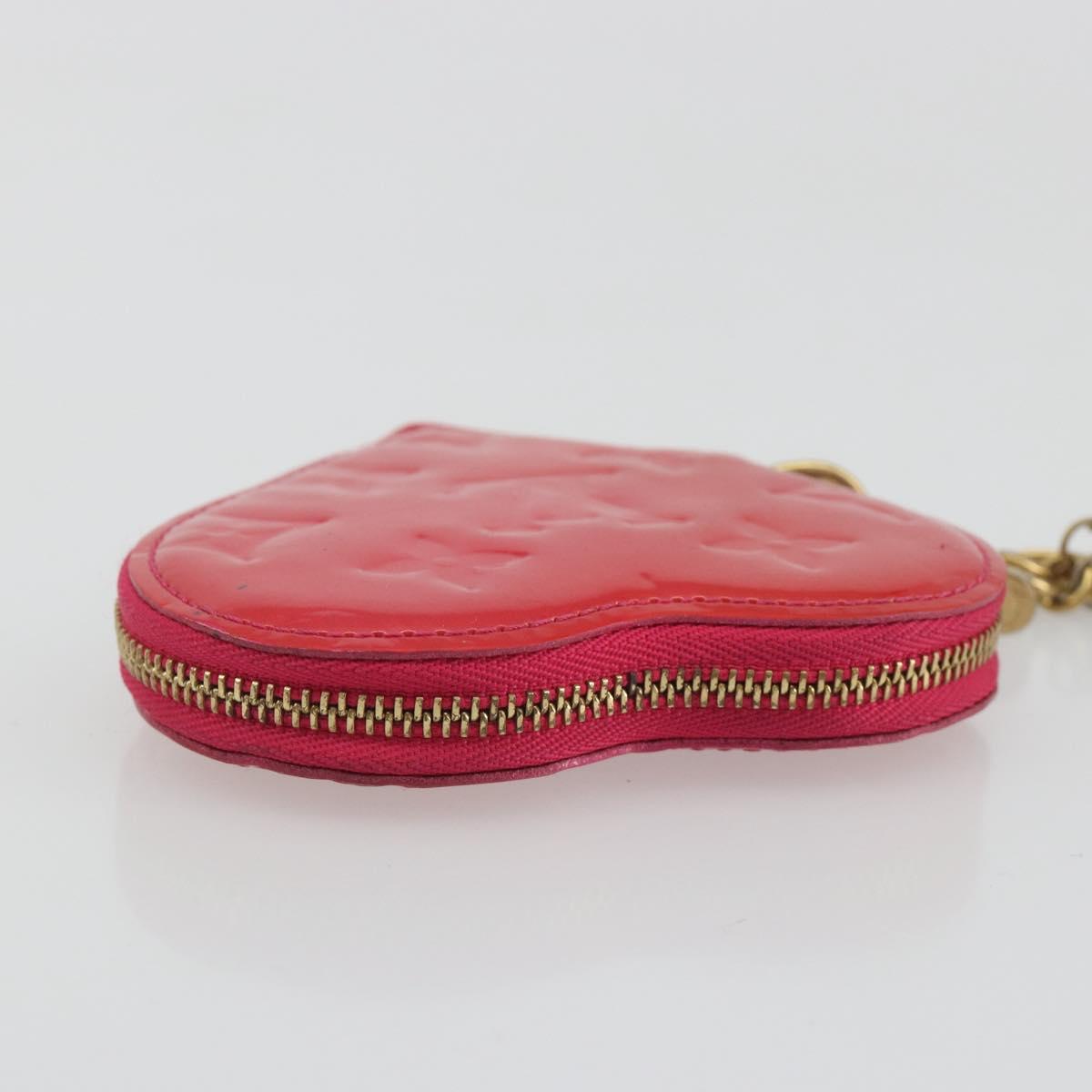 LOUIS VUITTON Monogram Vernis Porte Monnaie Coeur Rose Pop M93657 LV Auth 197555