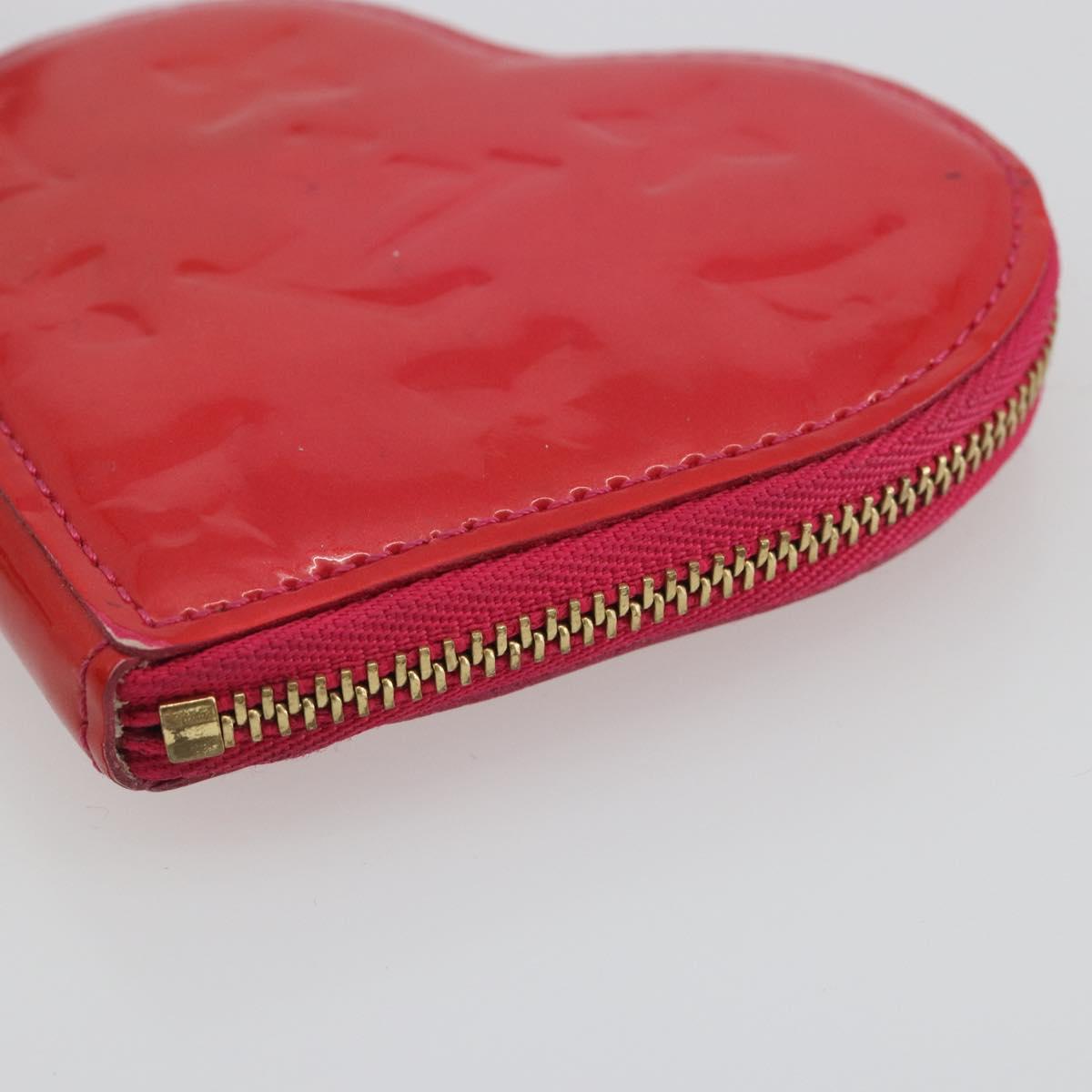 LOUIS VUITTON Monogram Vernis Porte Monnaie Coeur Rose Pop M93657 LV Auth 197555