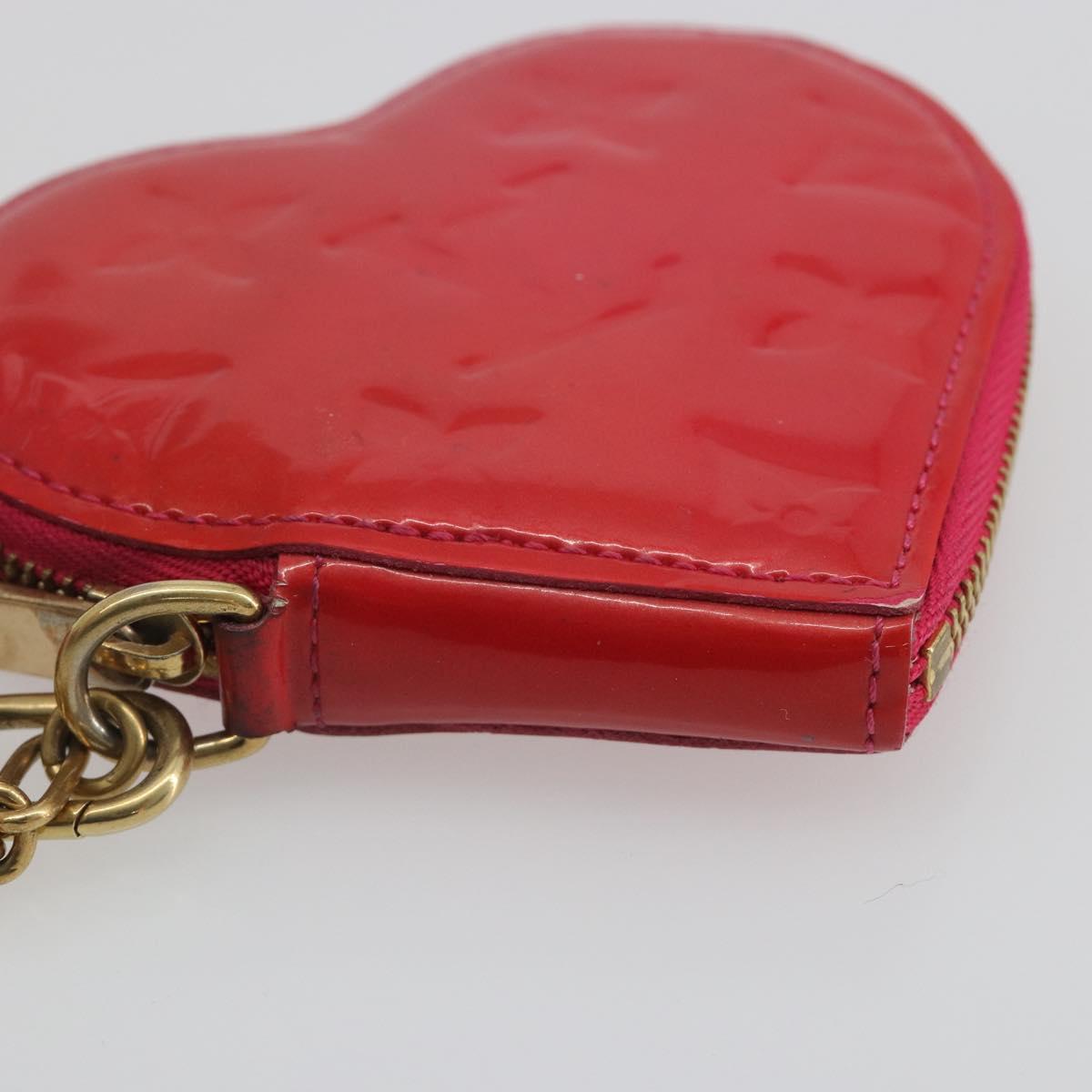 LOUIS VUITTON Monogram Vernis Porte Monnaie Coeur Rose Pop M93657 LV Auth 197555