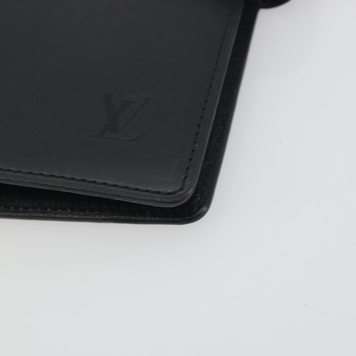 LOUIS VUITTON Nomad Agenda MM Day Planner Cover Black R20478 LV Auth 197557A