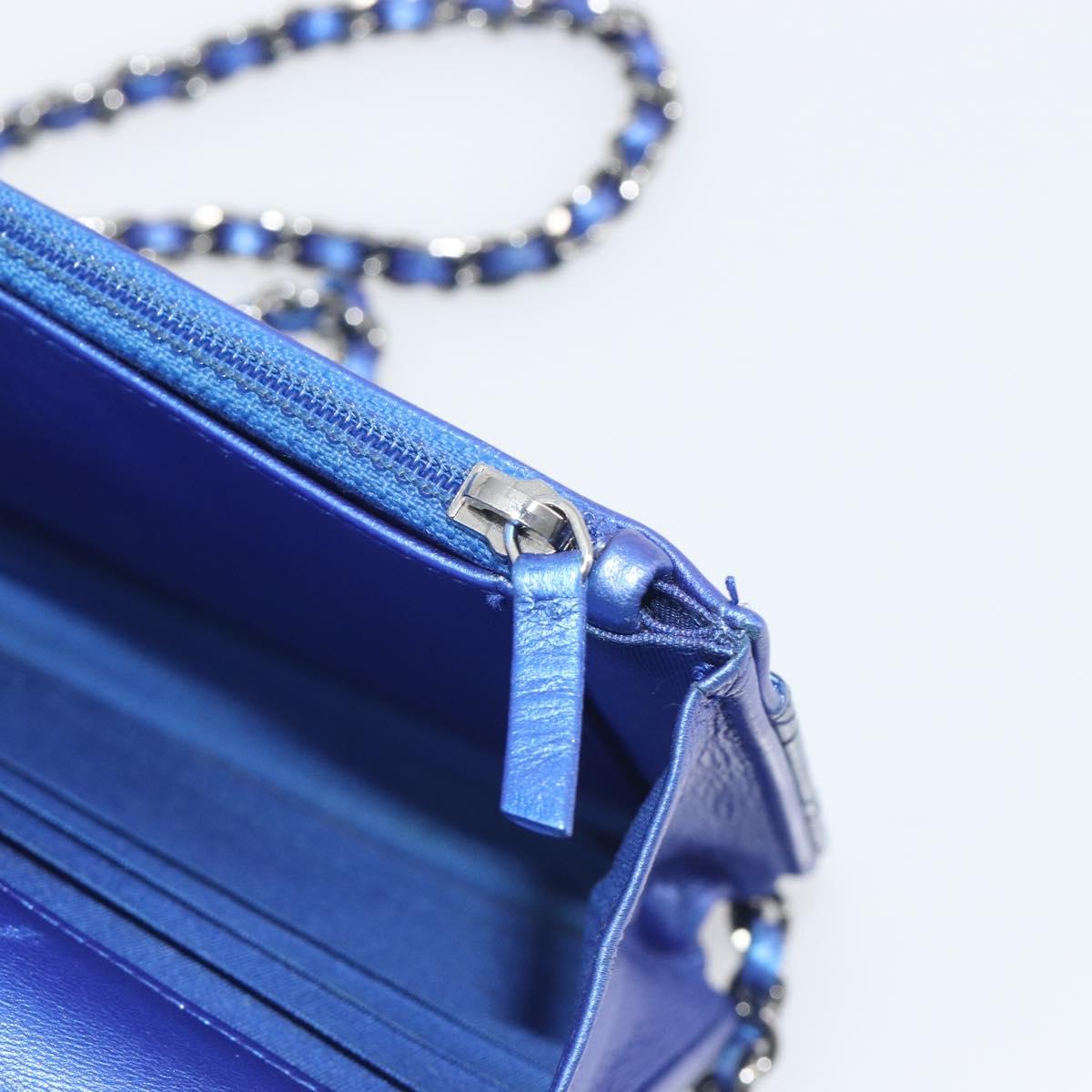 CHANEL Matelasse Boy Chanel Chain Shoulder Wallet Patent Leather CC Auth 197570A