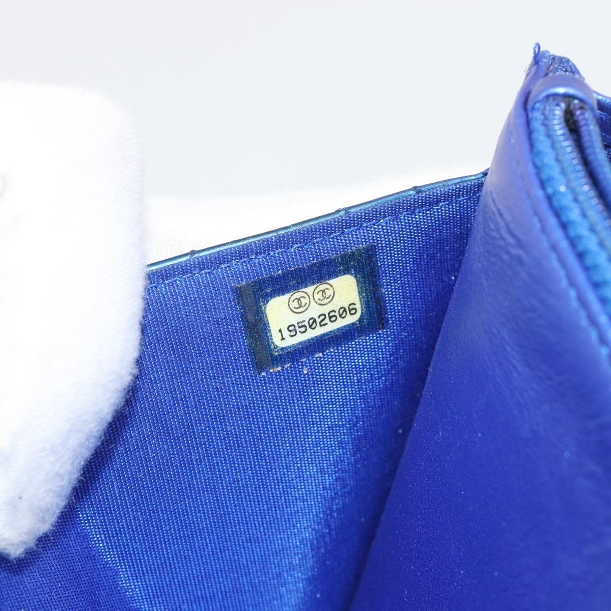 CHANEL Matelasse Boy Chanel Chain Shoulder Wallet Patent Leather CC Auth 197570A