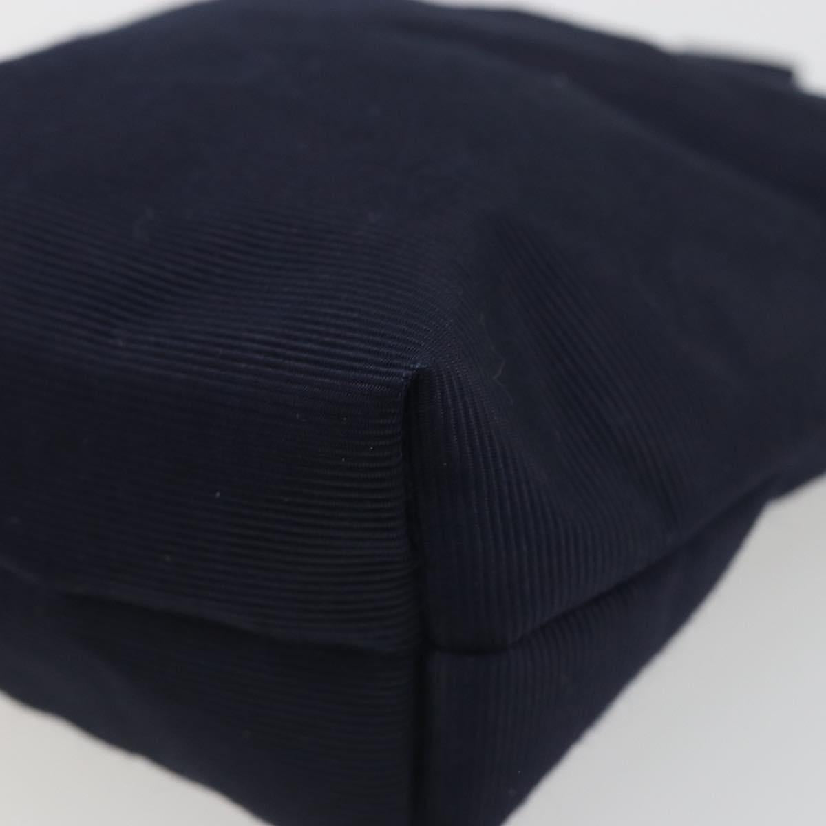 CELINE Circle Pouch Canvas Navy Gold Auth 197576A