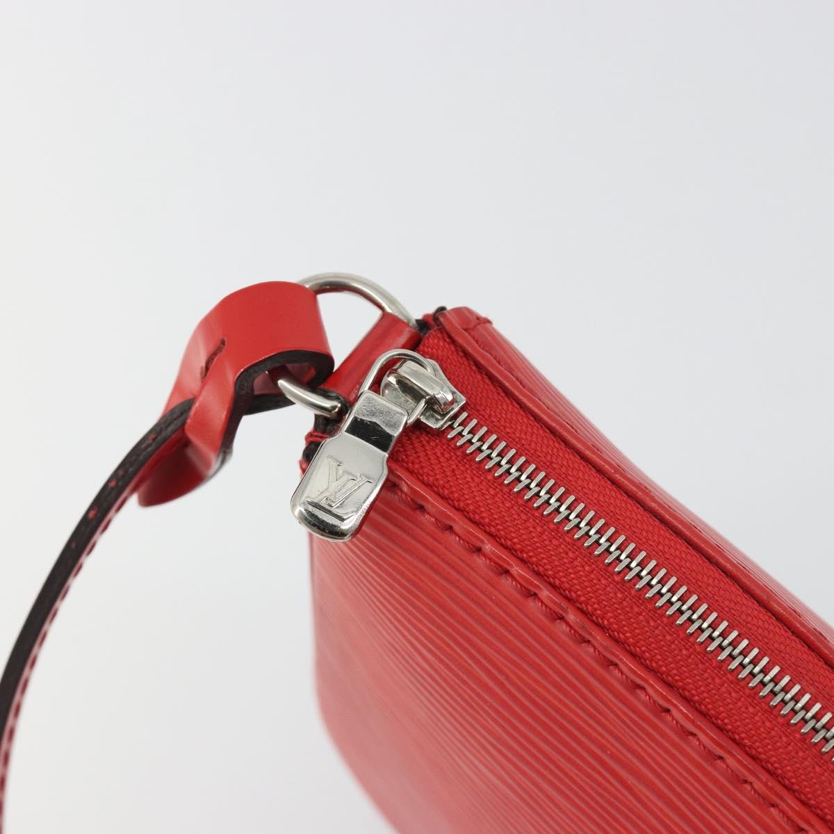 LOUIS VUITTON Epi Pochette Accessoires Pouch Carmine M40776 LV Auth 197580V