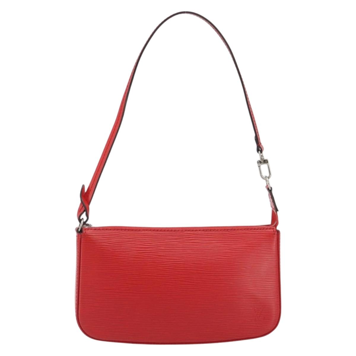 LOUIS VUITTON Epi Pochette Accessoires Pouch Carmine M40776 LV Auth 197580V