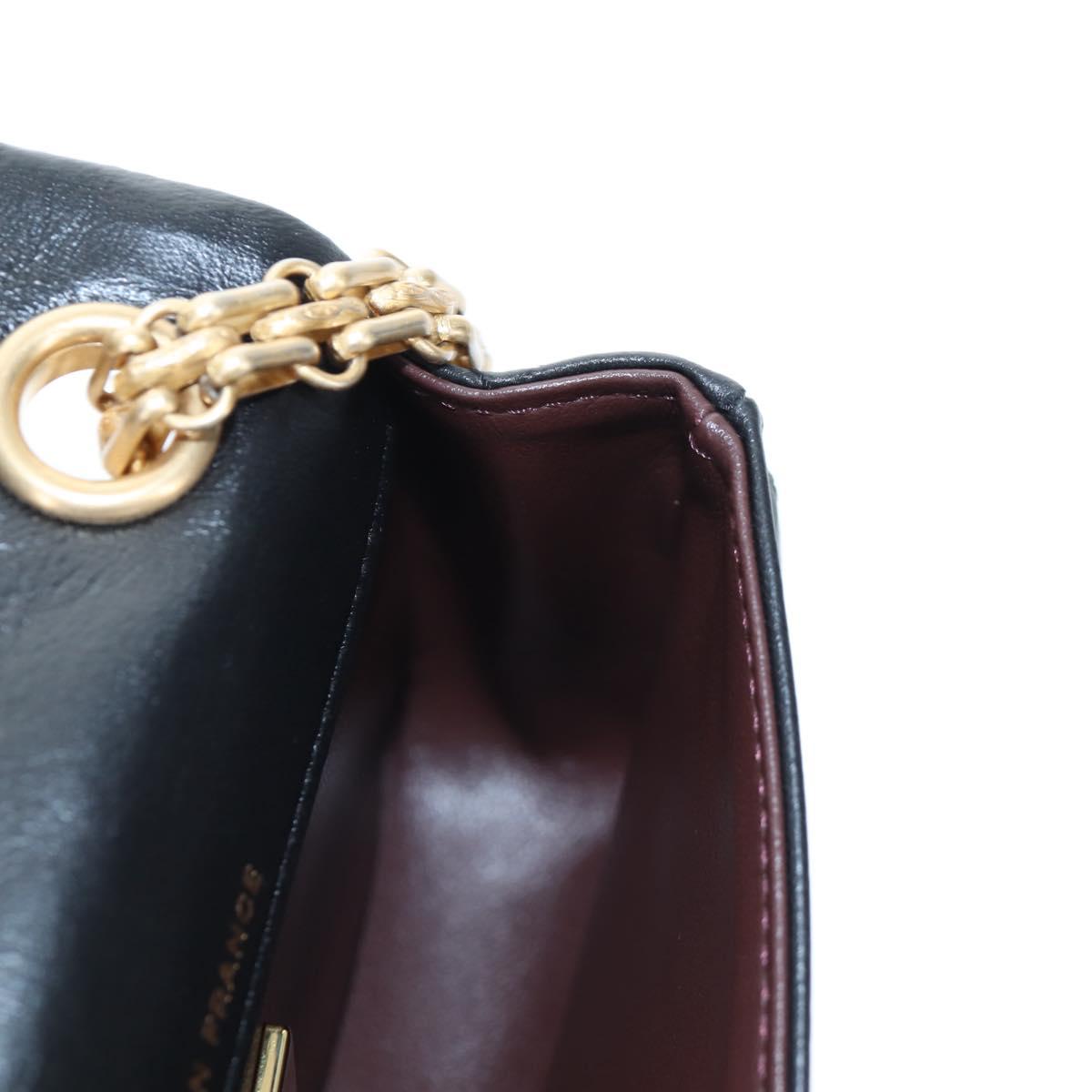 CHANEL Mini Matelasse 12 Success Story Chain Bag Leather Black CC Auth 197581SV
