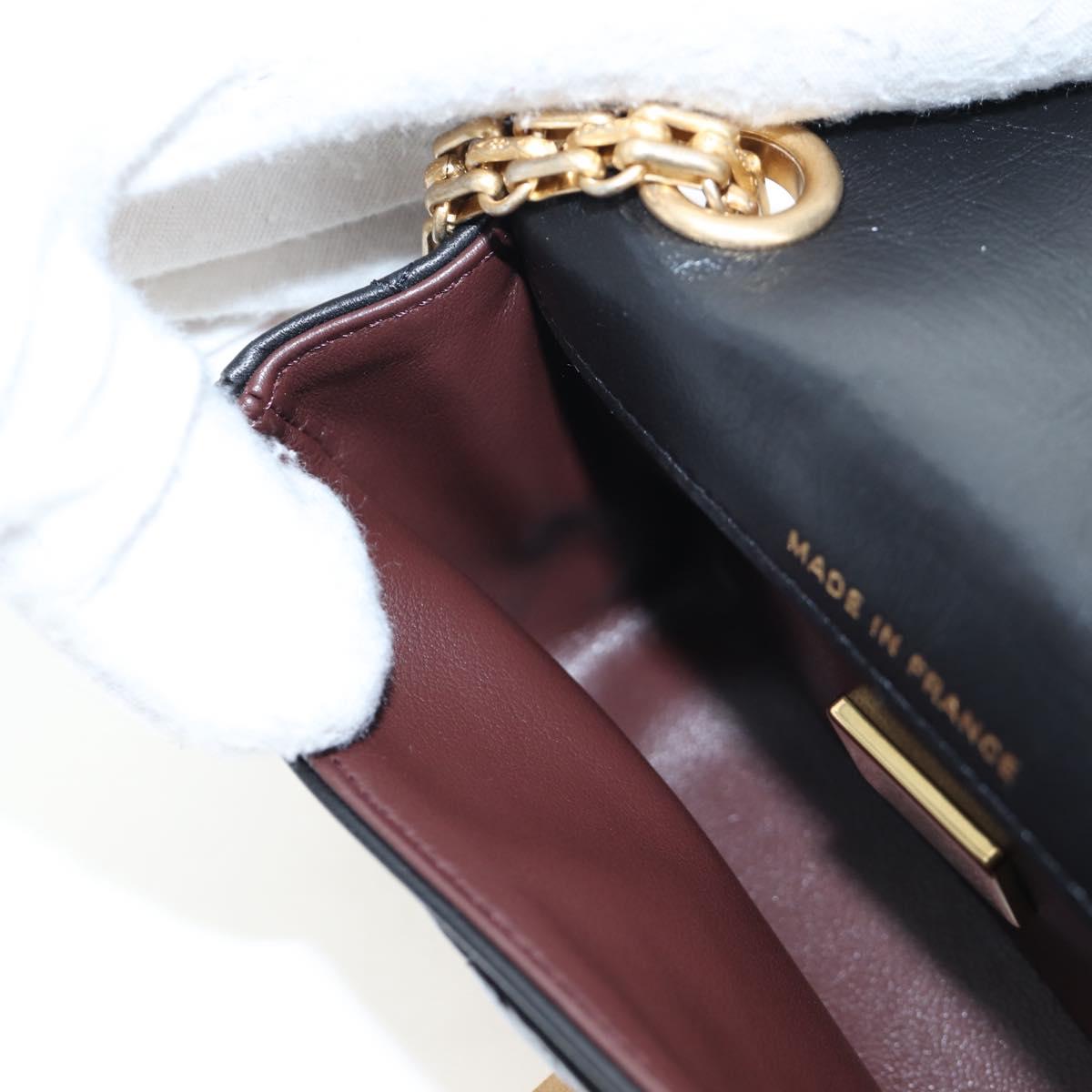 CHANEL Mini Matelasse 12 Success Story Chain Bag Leather Black CC Auth 197581SV