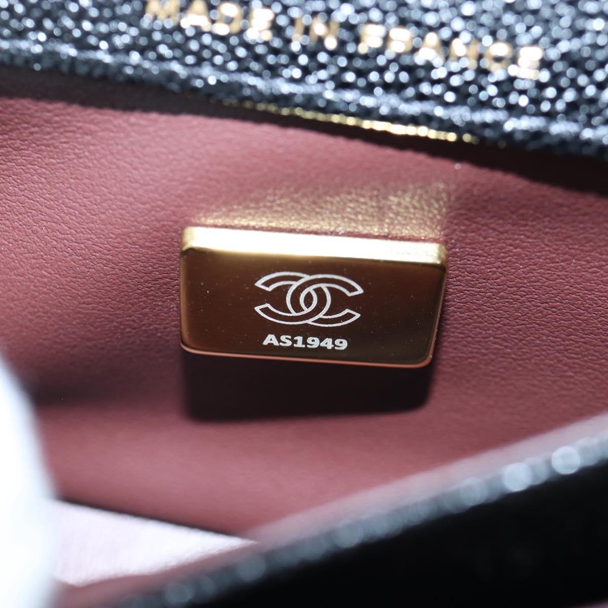 CHANEL Mini Matelasse 12 Success Story Chain Bag Leather Black CC Auth 197581SV