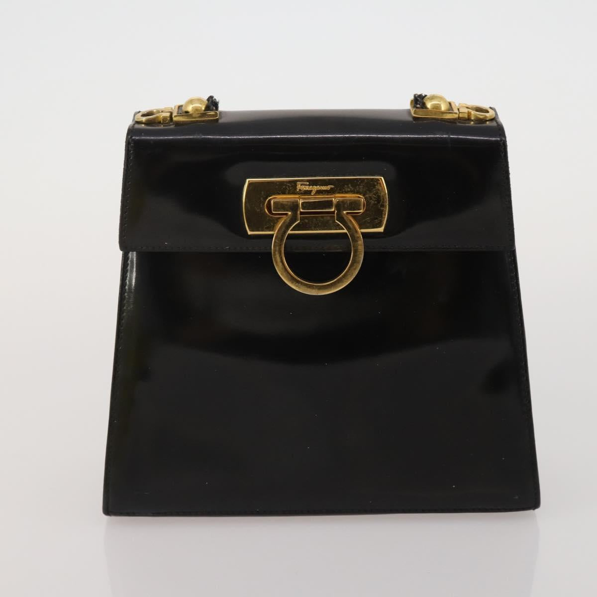 Salvatore Ferragamo Bag Leather Nylon 3 Set Black Yellow white Auth 197582