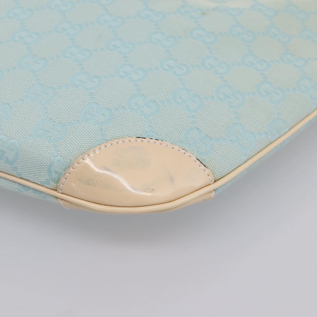 GUCCI GG Canvas Hand Bag Baby Blue Gold 001 4153 Auth 197600