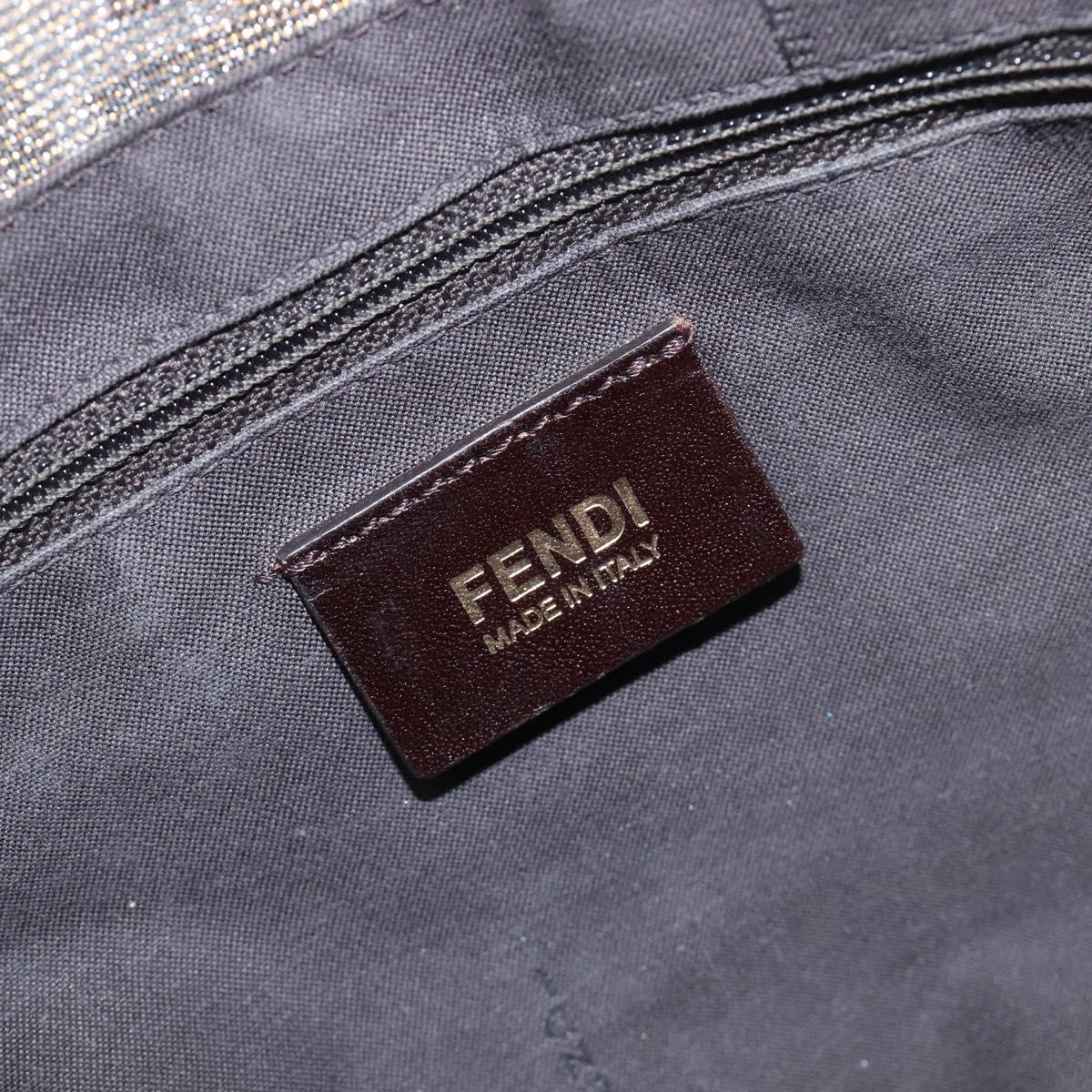 FENDI Zucca Canvas Shoulder Bag Gold Auth 197602V