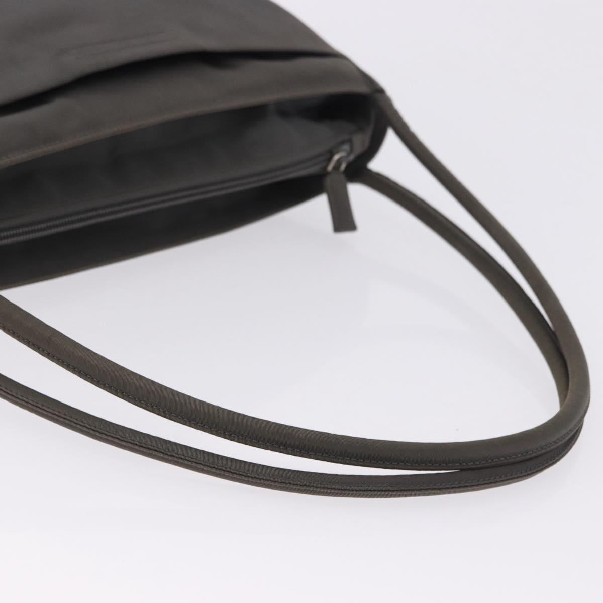 PRADA Tote Bag Nylon Green Silver Auth 197606