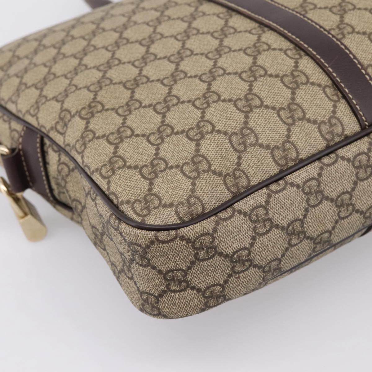 GUCCI GG Supreme Business Bag PVC Beige Gold 201480 Auth 197609