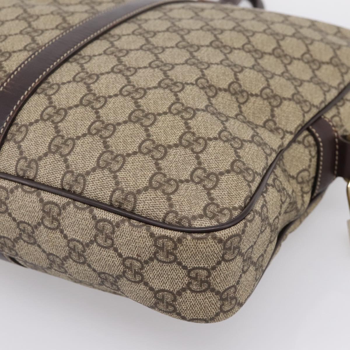 GUCCI GG Supreme Business Bag PVC Beige Gold 201480 Auth 197609