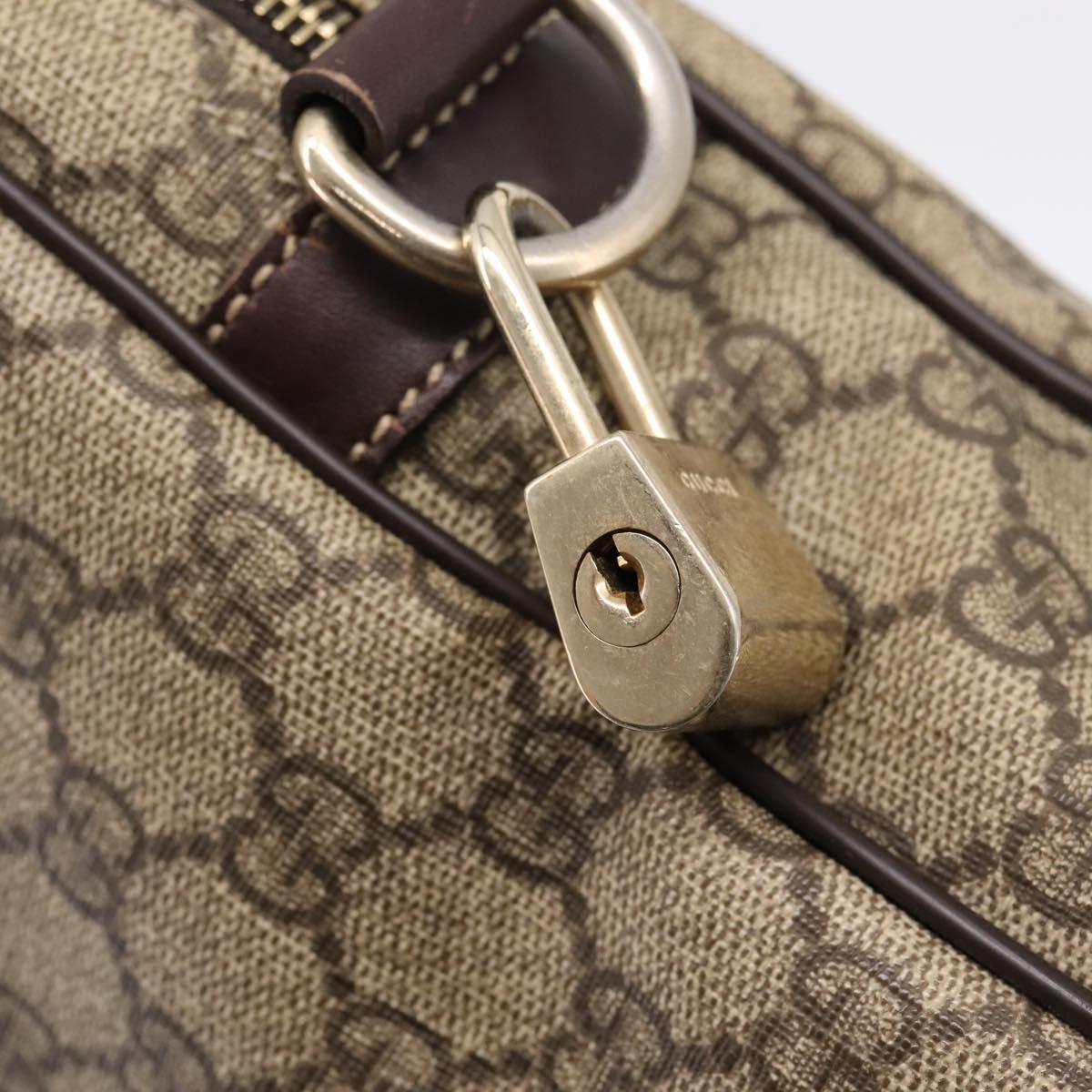 GUCCI GG Supreme Business Bag PVC Beige Gold 201480 Auth 197609