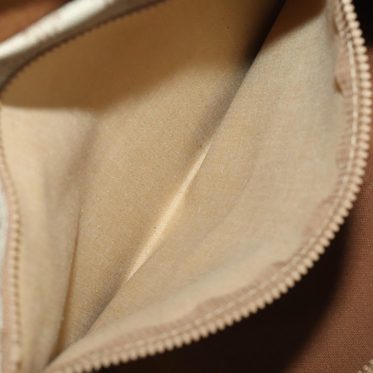 CELINE Macadam Canvas Boston Bag PVC Beige Gold Auth 197611