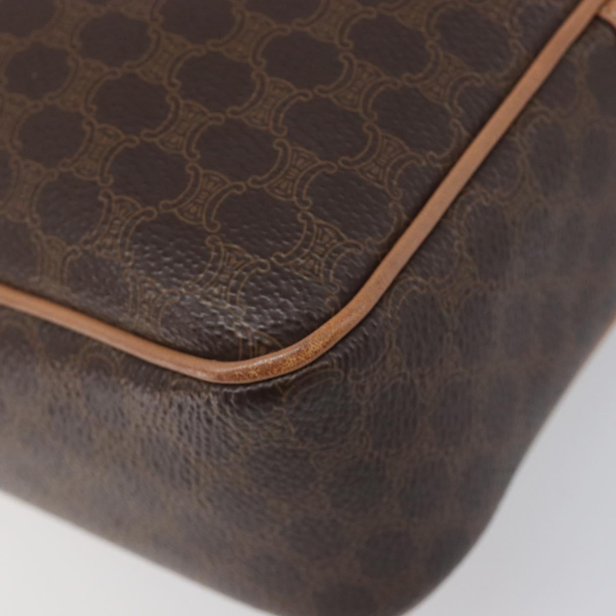 CELINE Macadam Shoulder Bag PVC Leather Brown Gold Auth 197617A