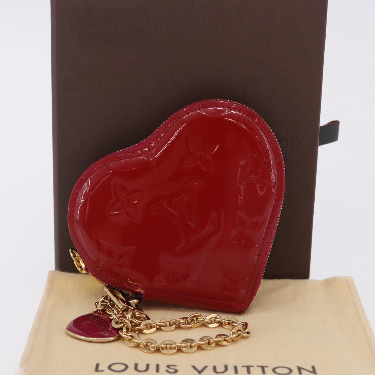 LOUIS VUITTON Monogram Vernis Porte Monnaie Coeur Rose M90006 LV Auth 197620A