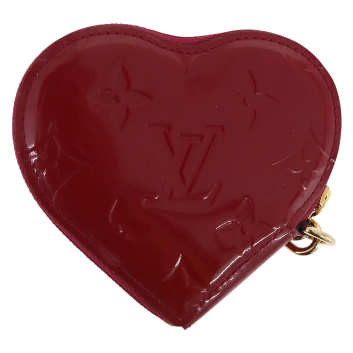LOUIS VUITTON Monogram Vernis Porte Monnaie Coeur Rose M90006 LV Auth 197620A