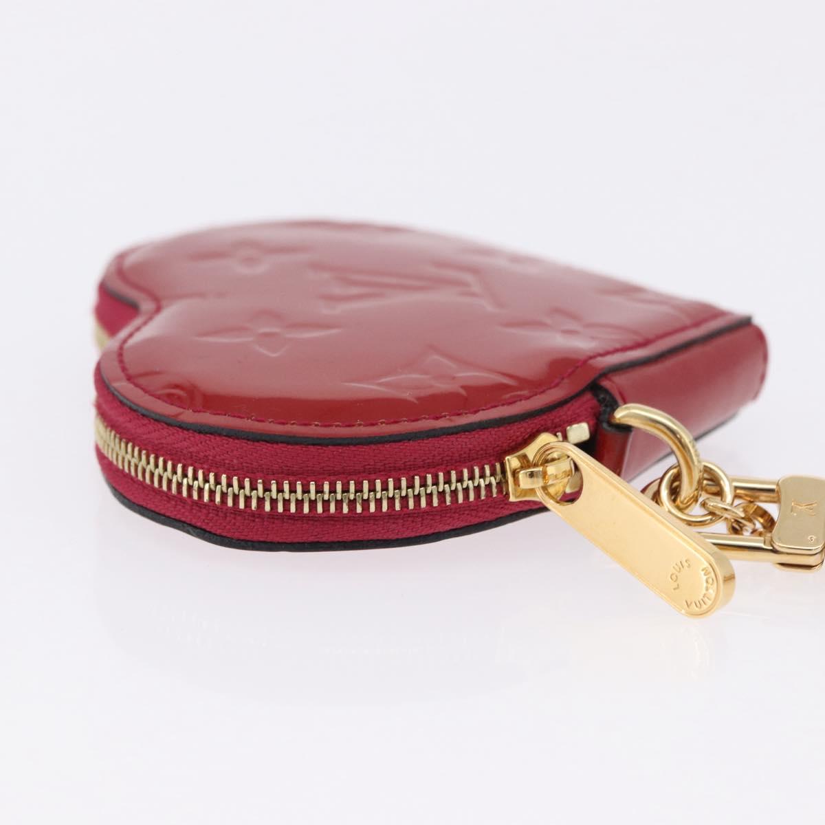 LOUIS VUITTON Monogram Vernis Porte Monnaie Coeur Rose M90006 LV Auth 197620A