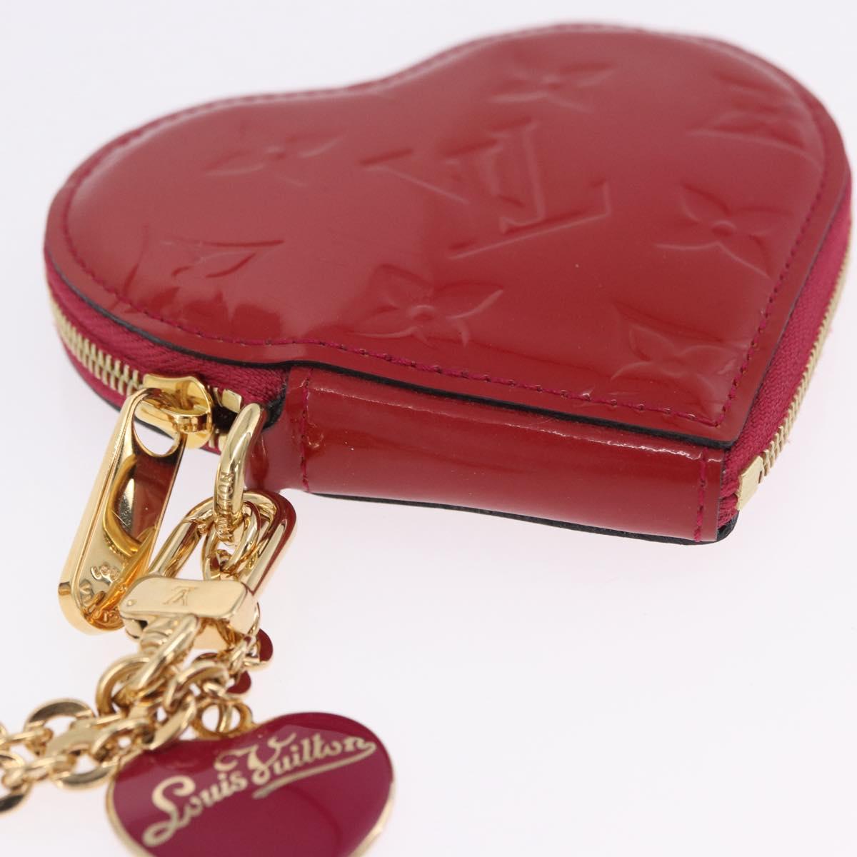 LOUIS VUITTON Monogram Vernis Porte Monnaie Coeur Rose M90006 LV Auth 197620A