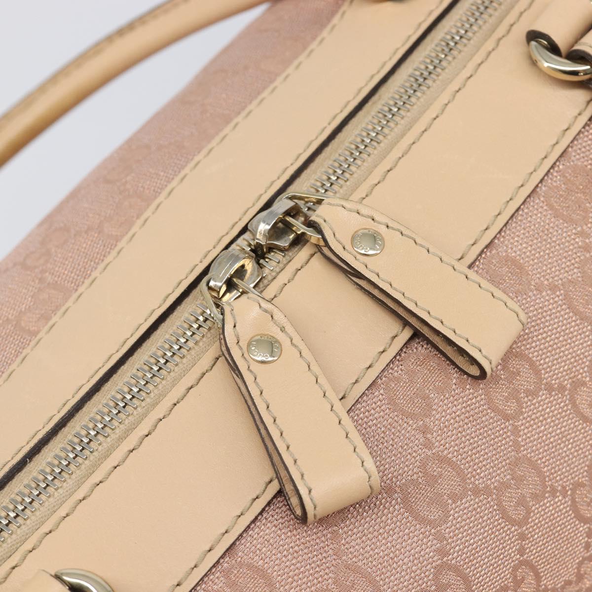 GUCCI GG Canvas Lovely Boston Bag Pink Gold Auth 197628