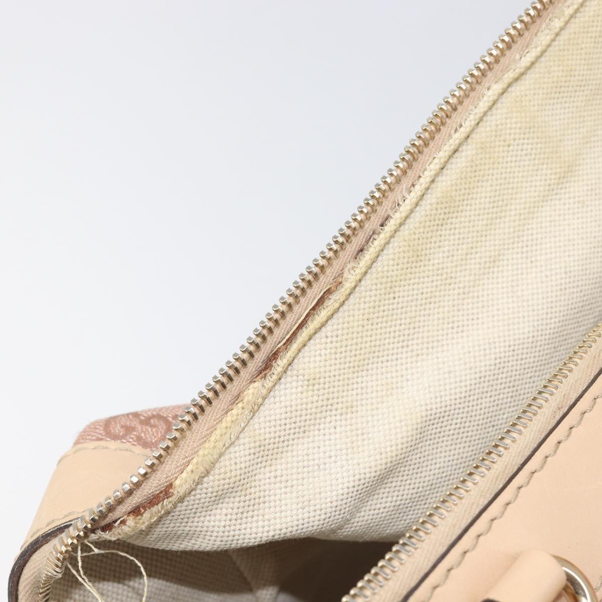 GUCCI GG Canvas Lovely Boston Bag Pink Gold Auth 197628