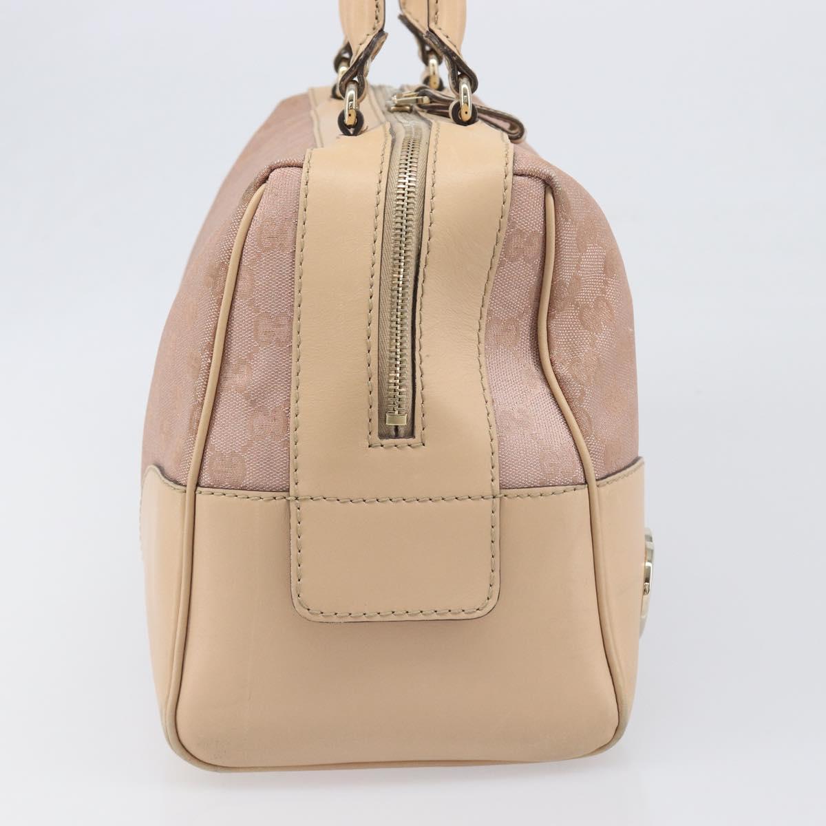 GUCCI GG Canvas Lovely Boston Bag Pink Gold Auth 197628