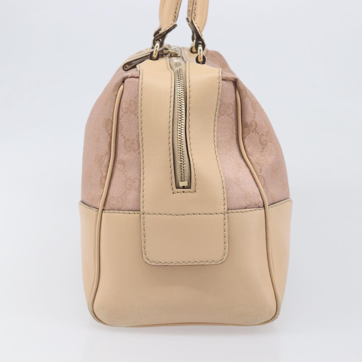 GUCCI GG Canvas Lovely Boston Bag Pink Gold Auth 197628