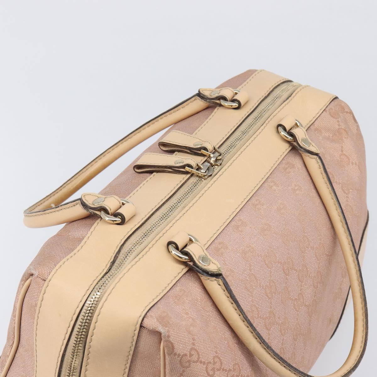 GUCCI GG Canvas Lovely Boston Bag Pink Gold Auth 197628
