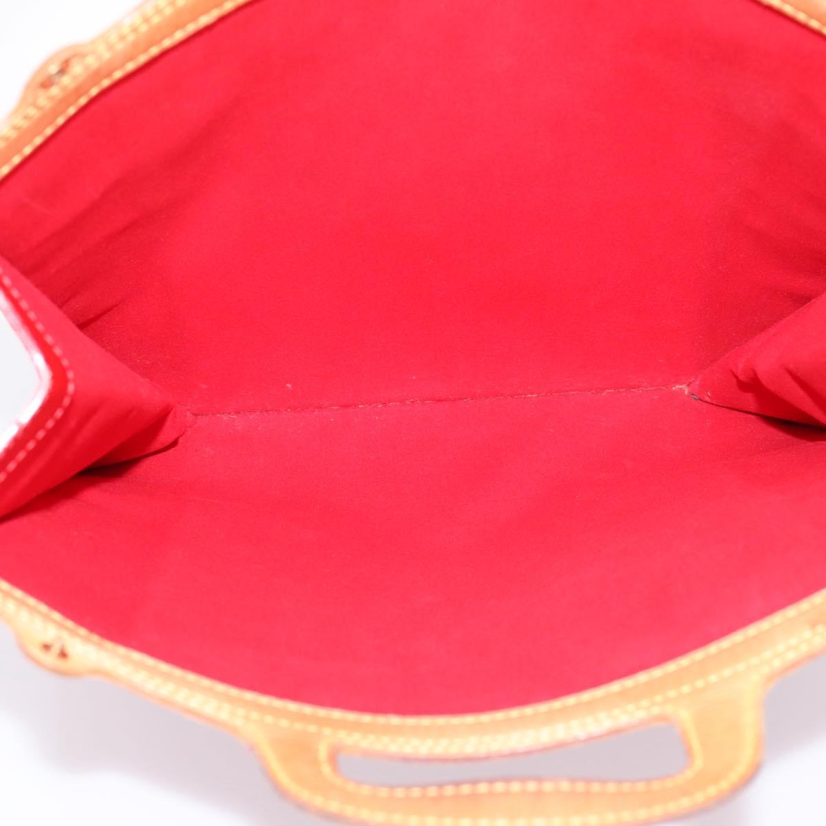LOUIS VUITTON Monogram Vernis Stanton Hand Bag Red M91078 LV Auth 197637