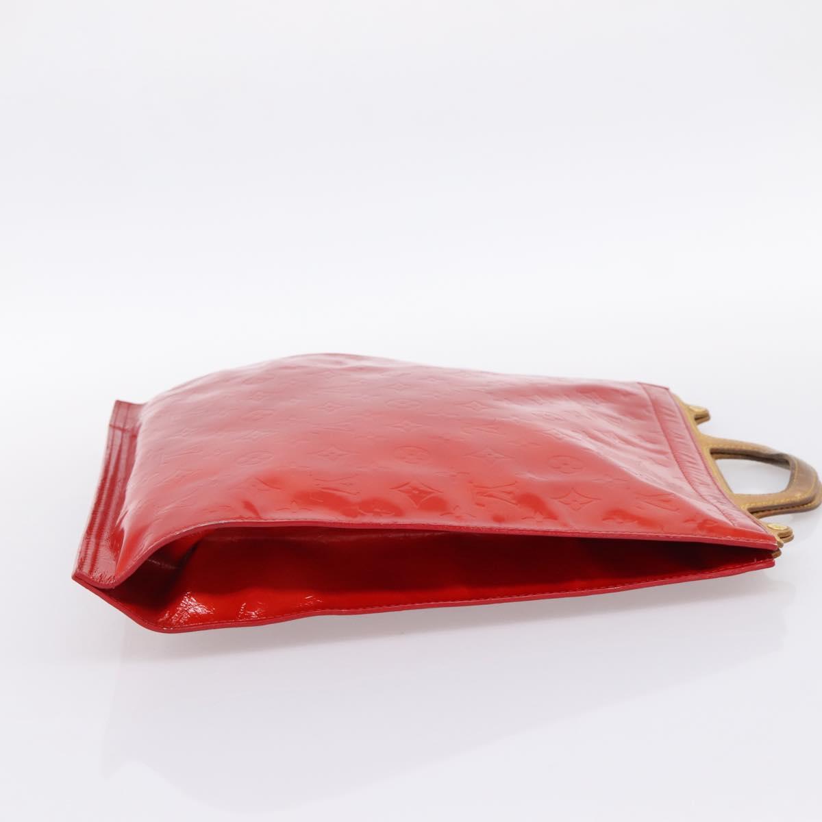 LOUIS VUITTON Monogram Vernis Stanton Hand Bag Red M91078 LV Auth 197637