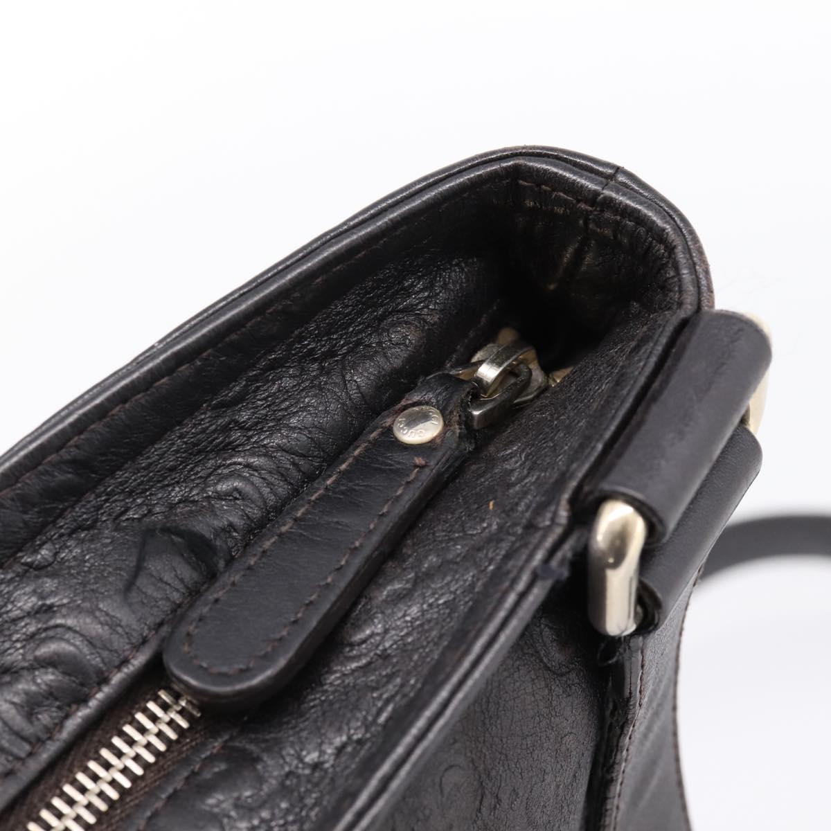GUCCI GG Canvas Guccissima Shoulder Bag Leather Black Gold 201446 Auth 197649