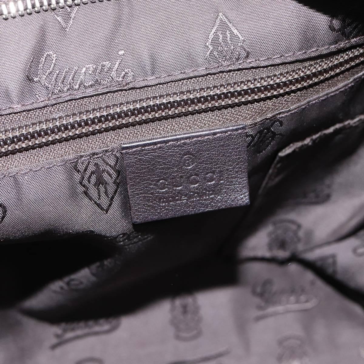 GUCCI GG Canvas Guccissima Shoulder Bag Leather Black Gold 201446 Auth 197649