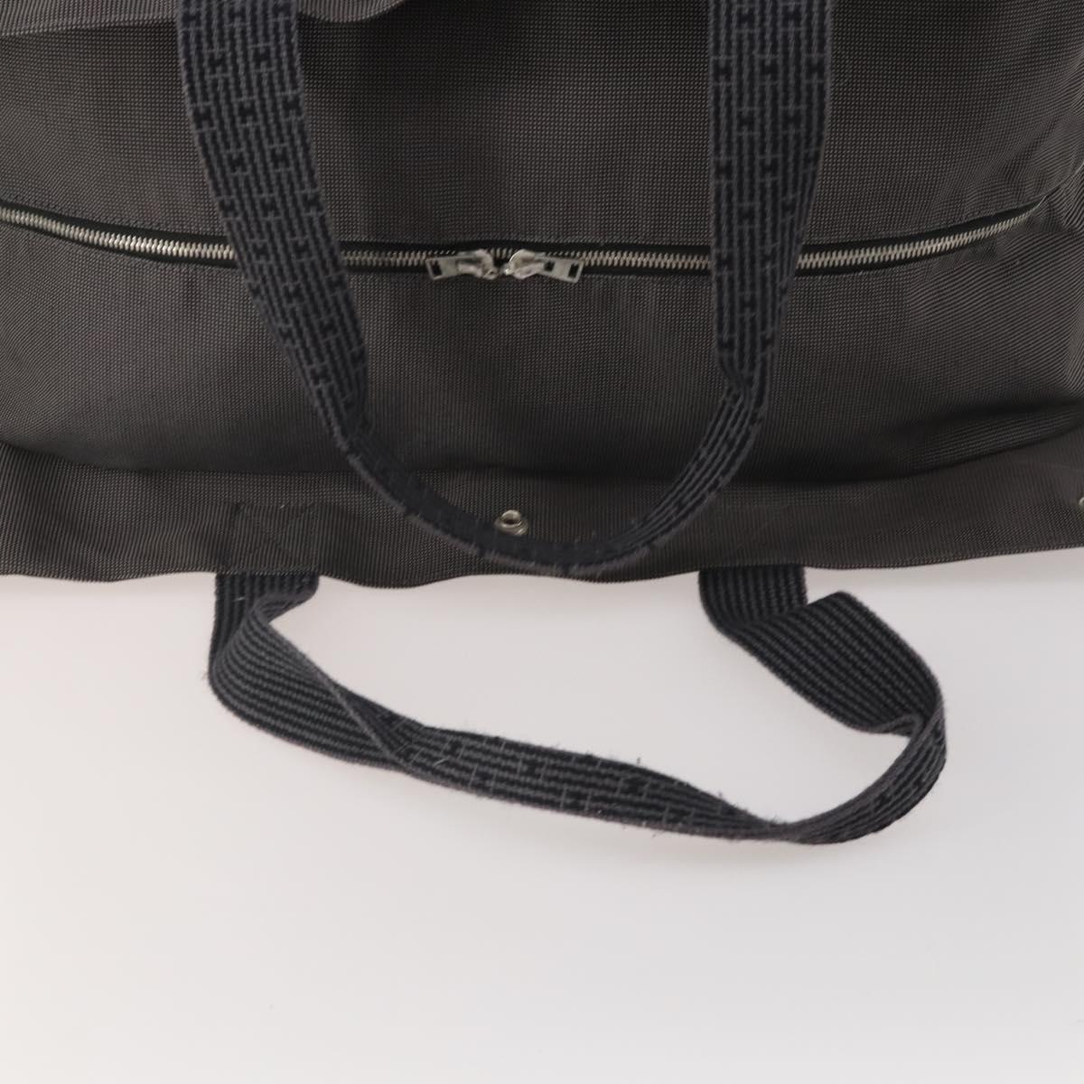 HERMES Her Line TGM Hand Bag Canvas Gray Silver Auth 197652A